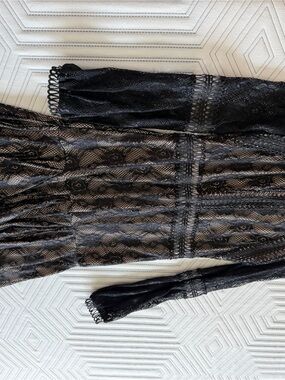 Forever Unique Black Lace Long Sleeve Dress